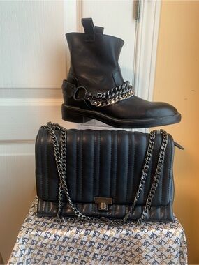 Zara Quilted Chain Shoulder crossbody bag